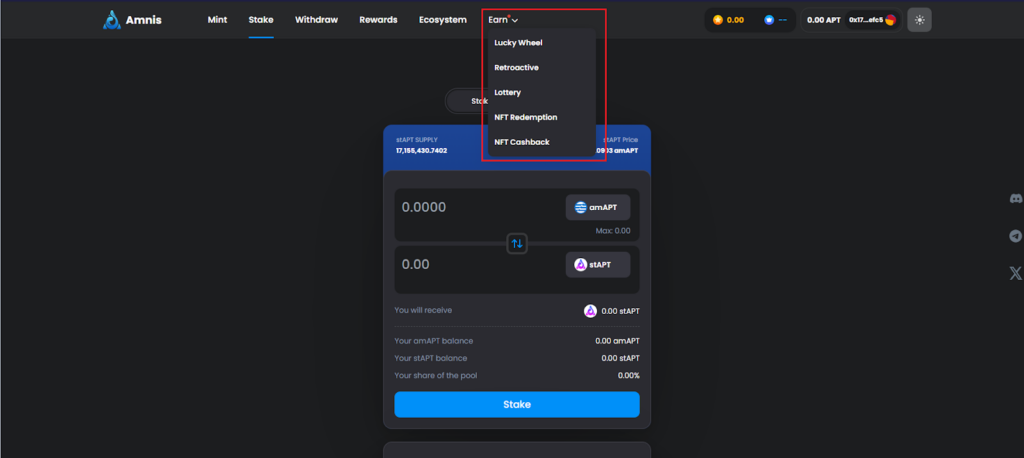 Amnis Finance airdrop guide 1