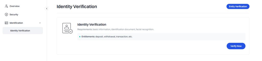 Gate.io identity verification page